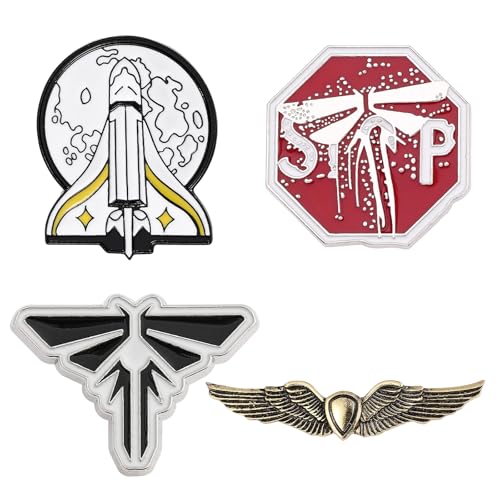 The Last Us Insignia de Metal, 4 Piezas The Last Us Decoración y Regalo, Decoraciones para Ropa y Mochilas