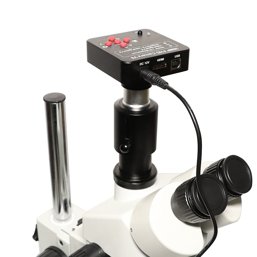 Adattatore per microscopio, obiettivo adattatore 0,5X Adattatore per montaggio a C da 38 mm Tubo per microscopio stereo trinoculare per messa a fuoco di fotocamere digitali Adattatore per microscopio, obiettivo adattatore 0,5X Adattatore per montaggio a C da 38 mm Tubo per microscopio stereo trinoculare per messa a fuoco di fotocamere digitali