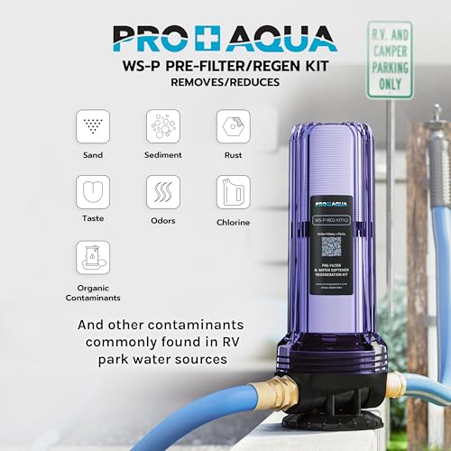 Image of PRO+AQUA 2-Stage Regeneration /Filtration Kit for Portable Water Softeners - Removes Chlorine, Bad Taste, Odors, Sediment, Bacteria - Universal Fit, Protects System, 5 Micron (WS-P-REG-KIT)