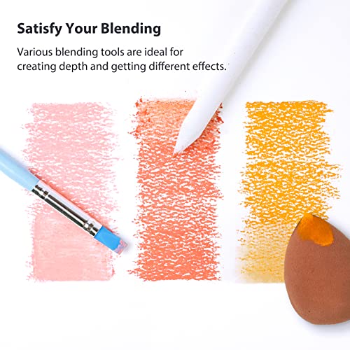 Colour Block 30Pcs Sketching Tool Set With Soft Pastels Drawing Art Blenders, Blending Stumps, Tortillions, Sandpaper, Sketch Pencil Extender, Rubber Pens #TOP2