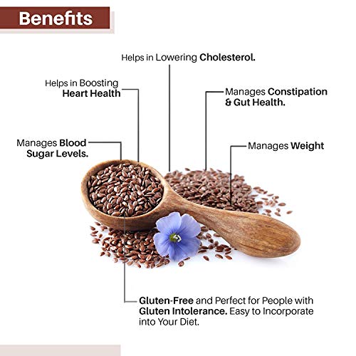 Image of NutriOrganics Premium Raw Flax Seeds Fibre Rich Alsi Seeds for Eating & Weight Loss, 250 gram