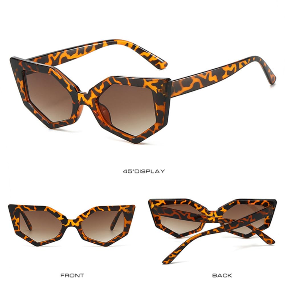 Retro unregelmäßige Polygon Cat Eye Sonnenbrille Damen Shades UV400