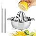 Spremiagrumi manuale in acciaio inossidabile, spremiagrumi, ciotola per spremiagrumi per cucina da bar di casa con 3 cannucce retrattili in acciaio inossidabile e una spazzola per la pulizia