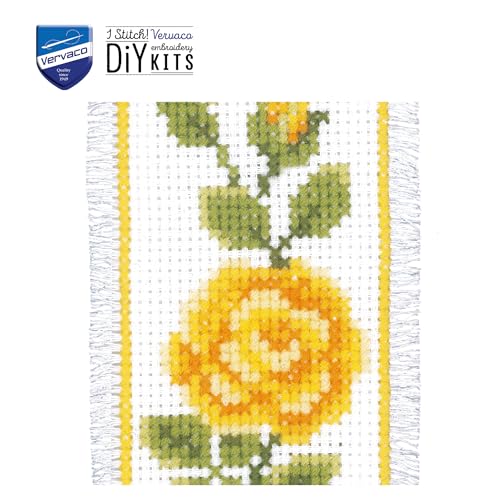 Image of Vervaco Cross Stitch Bookmark, Multi-Colour (Rose & Treble Clef)