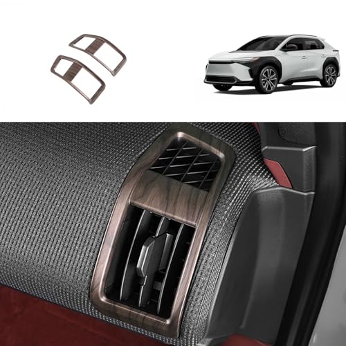 TUBAIZAI Car Accessories Compatible with Toyota New BZ4X 2023 2024 2025 Center Console Right/Left Air Conditioner Vent Outlet Cover Interior Frame Molding Trims ABS 2PCS(Peach Wood Style)