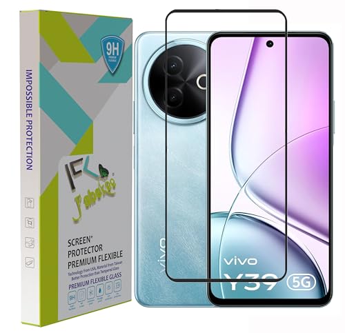 Image of Tempered Glass Screen Protector For Compatible with Vivo T4X and Compatible with Vivo Y39 Black Cellphone With Edge To Edge Coverage And Easy Installation Kit