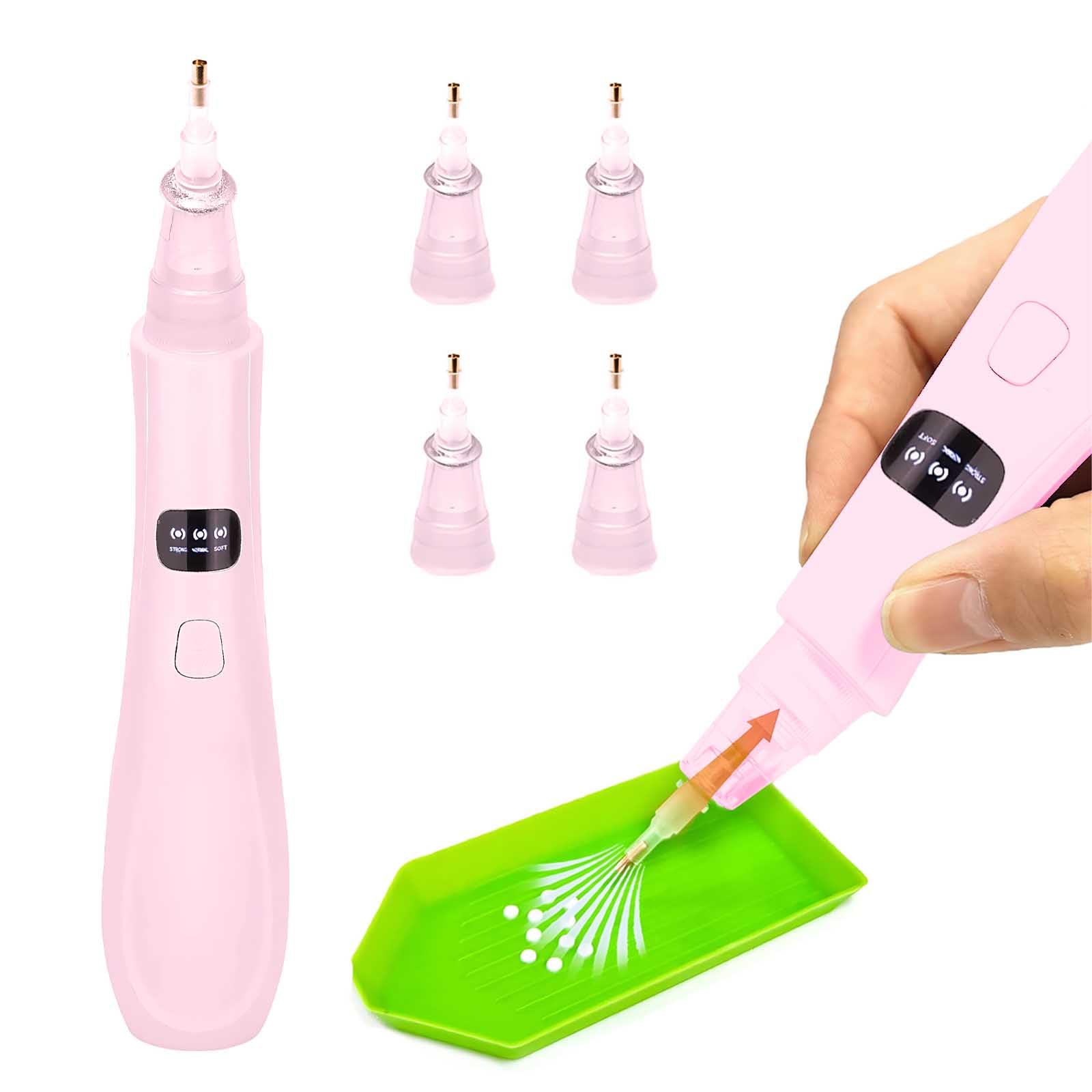 Azoisuwr Electric Diamond Painting Pen,Electric Diamond Art Vacuum Pen Kits,Wireless & Quiet, Fast Charging,Lightweight Design,Ergonomic Grip,3 Extra Tips,for Crafters