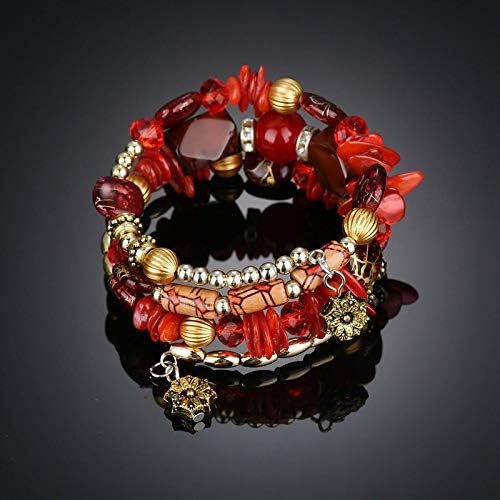QIAN0813 Boho Multilayer Irregular Agate Beads Charm Bracelets for Women Vintage Jade Stone Man Bracelets Yoga Bangles Ethnic Jewelry