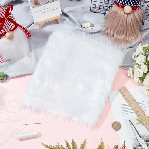 BENECREAT White Faux Fur Fabric 40x40cm Soft Plush Shaggy Squares Pre-Cut Craft Fur Fabric for Costumes Rugs, Pillows, Sewing - Image 4