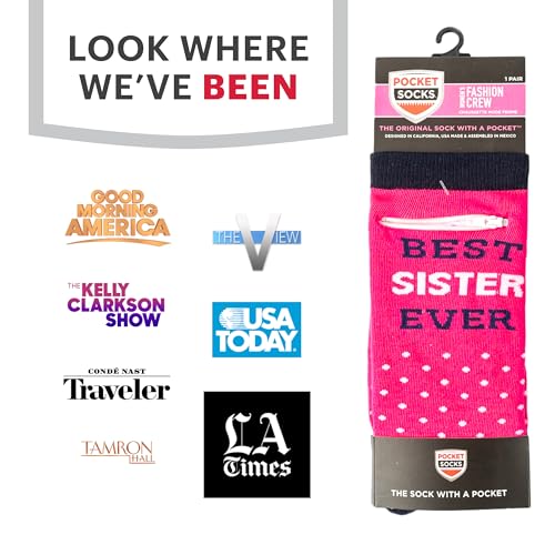 Fashion Print Crew Socks for Men & Women - Anti Theft Novelty Dress Socks w/Hidden Zipper Pocket 6