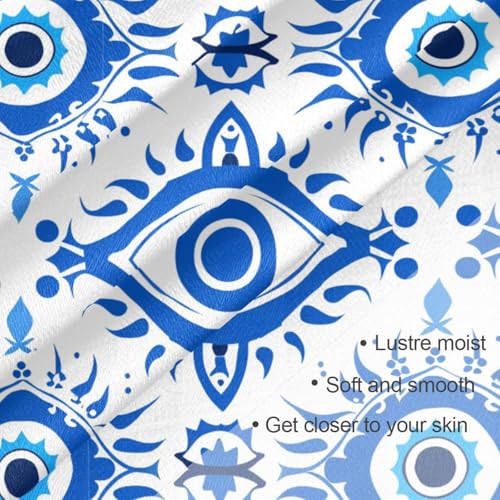 Blue Traditional Evil Eye silk scarf scarf essentials silk scarf for women for head chal para mujer3