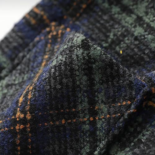 Women's Houndstooth Wool Blend Blazer Lapel Collar Double Breasted Winter Wool Pea Coat Overcoat Work Business Jacket3