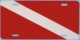 Aluminum Scuba Diving License Plate - Diver Down Flag