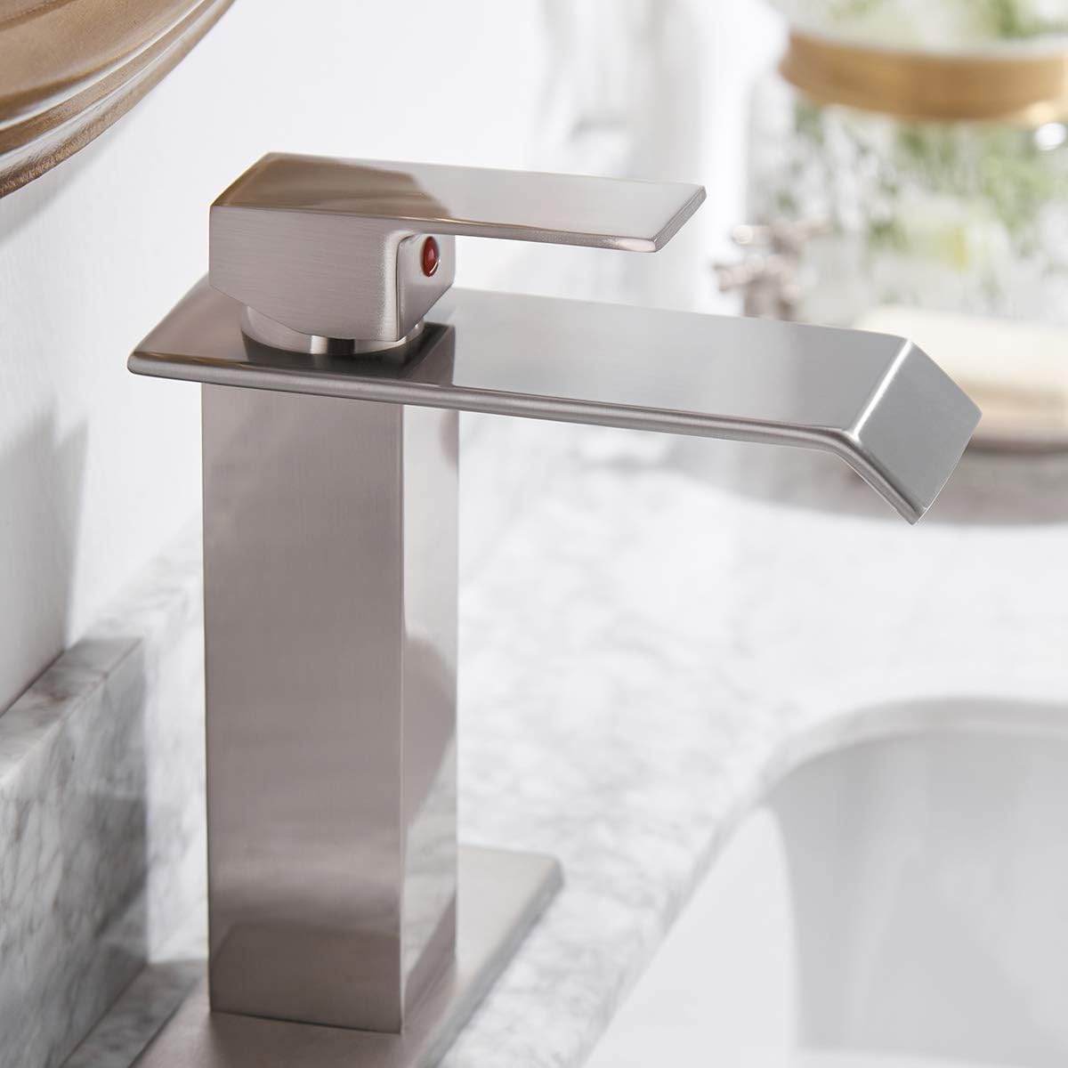 Get Special Price Era Single-Handle Bathroom Faucet Brushed Nickel Waterfall Commercial Farmhouse Bath Vanity Faucet One Hole Basin Deck Mount Lavatory Crazy Deals Era Single-Handle Bathroom Faucet Brushed Nickel Waterfall Commercial Farmhouse Bath Vanity Faucet One Hole Basin Deck Mount Lavatory