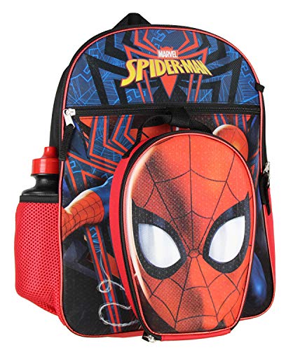 Marvel Spider-Man Backpack Kids 16" 5PC Water Bottle School Combo Set2