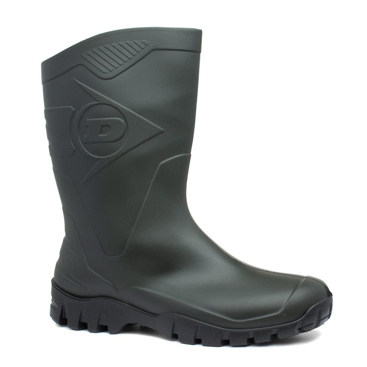 Dunlop Dee 21858-35225 - Stivali Wellington in gomma, unisex, altezza fino al polpaccio, colore verde, Verde (Dark Green), 39 EU