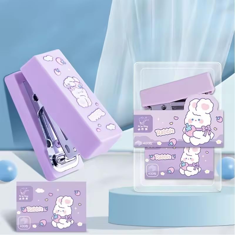 SUPER TOY Rabbit Theme Mini Pocket Stapler with 400 Staplers Pins