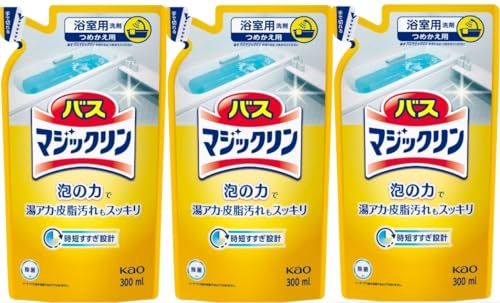 【Amazon限定お得セット】バスマジックリン SUPER泡洗浄 つめかえ用 300ml (泡立ちスプレー ×3)
