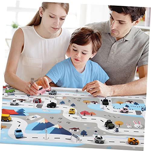 Asakkura Children'S Traffic Game Mat Kids Play Mat Baby Grijpende Vloermatten Baby Speelkleed Baby Kruipen Mat Vloerkussens Voor Kinderen Verkeer Kaart Plat Mat Kind Kruipen Mat Nordic - Afbeelding 4
