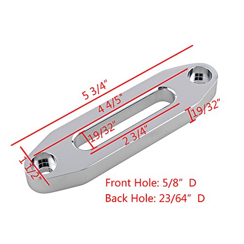 AMOPA for Synthetic Winch Rope Cable Lead Guide ATV UTV Jeep Truck Flip-Up License Plate Holder Mount Bracket and 4 4/5