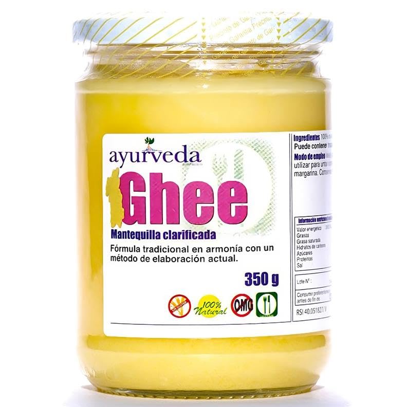 Ghee Ayurveda 350g | Mantequilla Clarificada Tradicional | Cocina Saludable | Ideal para Dieta Keto | Sin Lactosa y Sin Gluten