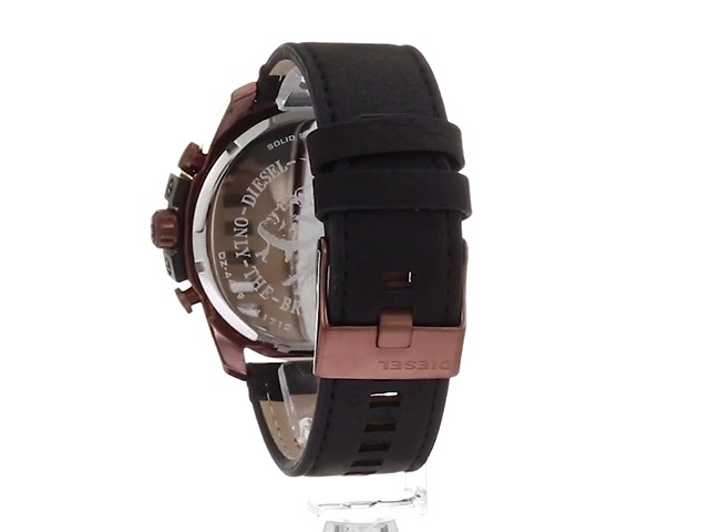 Amazon.com: Diesel Mega Chief Stainless Steel and Leather