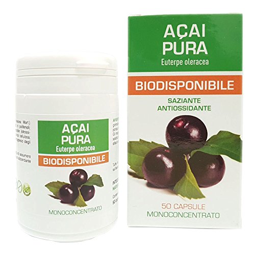 Bacche dI Acai Estratto Puro Naturpharma 50 Vegan capsule da 500 mg | Titolato al 10% in Polifenoli | Integratore Naturale di supporto al metabolismo dei lipidi e dei carboidrati.