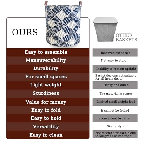 Image of 80L Waterproof Laundry Hamper in Family Leather Handle Laundry Basket in Dormitory Collapsible Laundry Bag in Nursery (91-Satisfied laundry hampers)