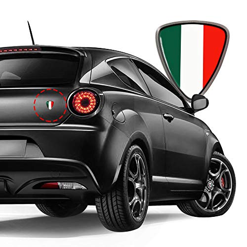 4R Quattroerre.it 32112 3D Aufkleber Italien Flagge Schild Sticker HQ, 40 x 36 mm, Grün, Weiß, Rot