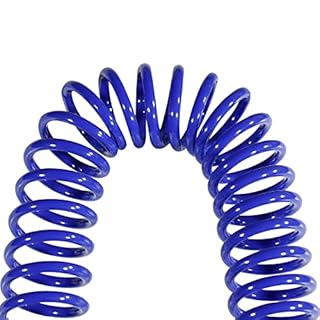 CCLIFE 1/4" Tubo d'aria a molla 10m PU Tubo d'aria a spirale Tubo flessibile pneumatico per linea d'aria o trasferimento di fluidi, con limitatore di curvatura Attacco rapido e spina
