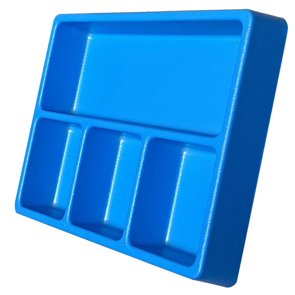 Sogi ARR-VAS-4S Termoformato Separatore Porta Minuteria a 4 Scomparti per Cassetti Azzurro - Compatibile con Arredo Officina ARR-OFF