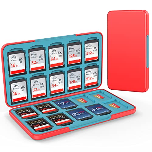 HEIYING Memory Card Case for SD/TF Cards,Portable SD Card Holder Storage Case Compatible with 20 SDXC SDHC and 20 TF Cards Slots