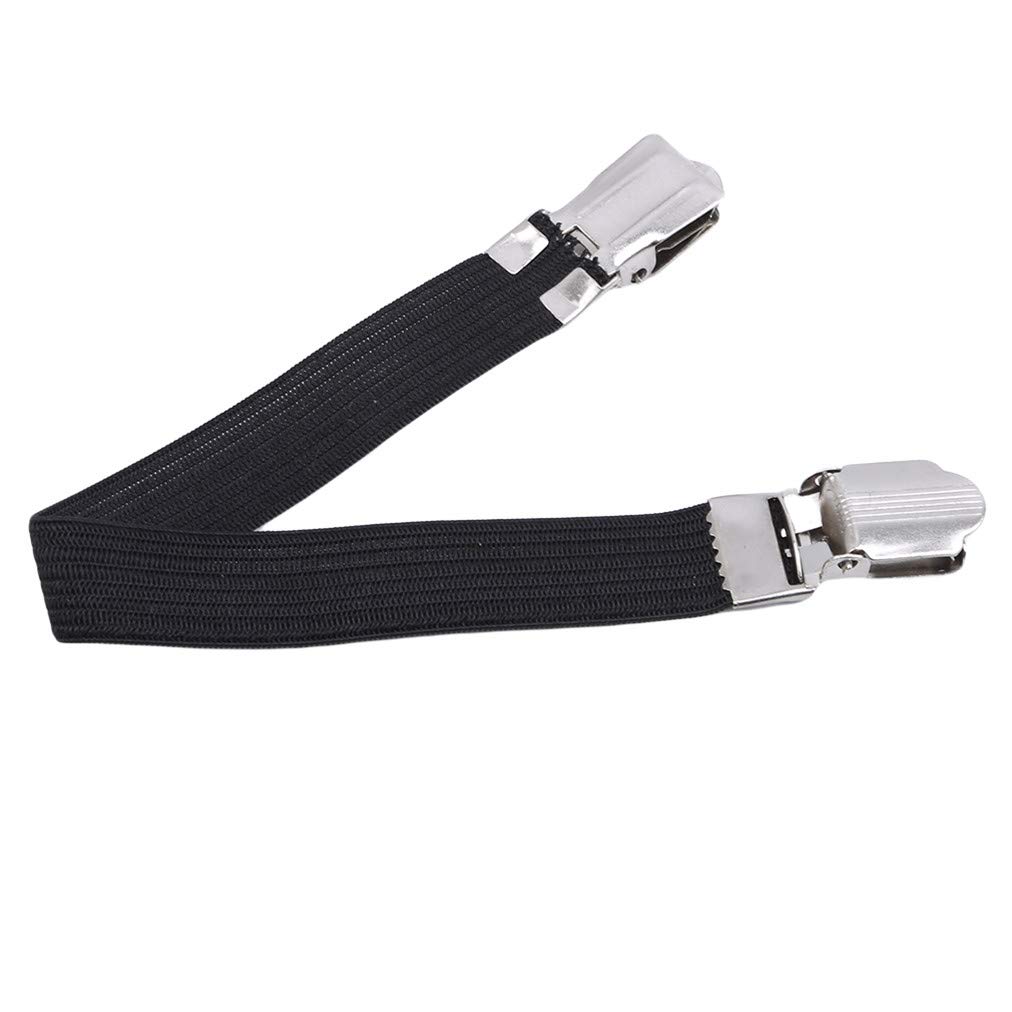 Sevenfly 4Pcs Sheet Straps Suspenders Band Adjustable Bed Corner Holder Elastic Fasteners Clips Grippers Mattress Pad Cover Fitted Sheet(Black)