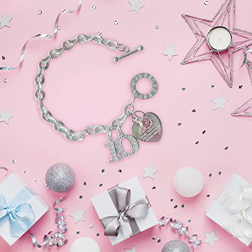 Charm Bracelet for Women, Sweet Heart Charm Bracelets with OT Clasp Birthday Gift for Her, Birthday Gift Idea for Women4