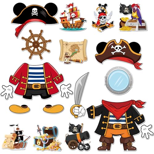 Pirate Cruise Door Decorations Magnetic, 19 Pcs Fun Cruise Ship