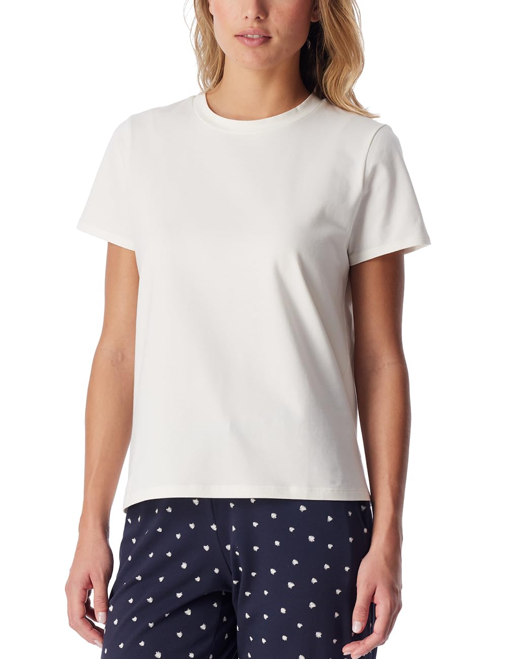 Schiesser Damen Schiesser Damen Schlafshirt Kurzarm Baumwolle - Mix + Relax Pyjamaoberteil (1er Pack)