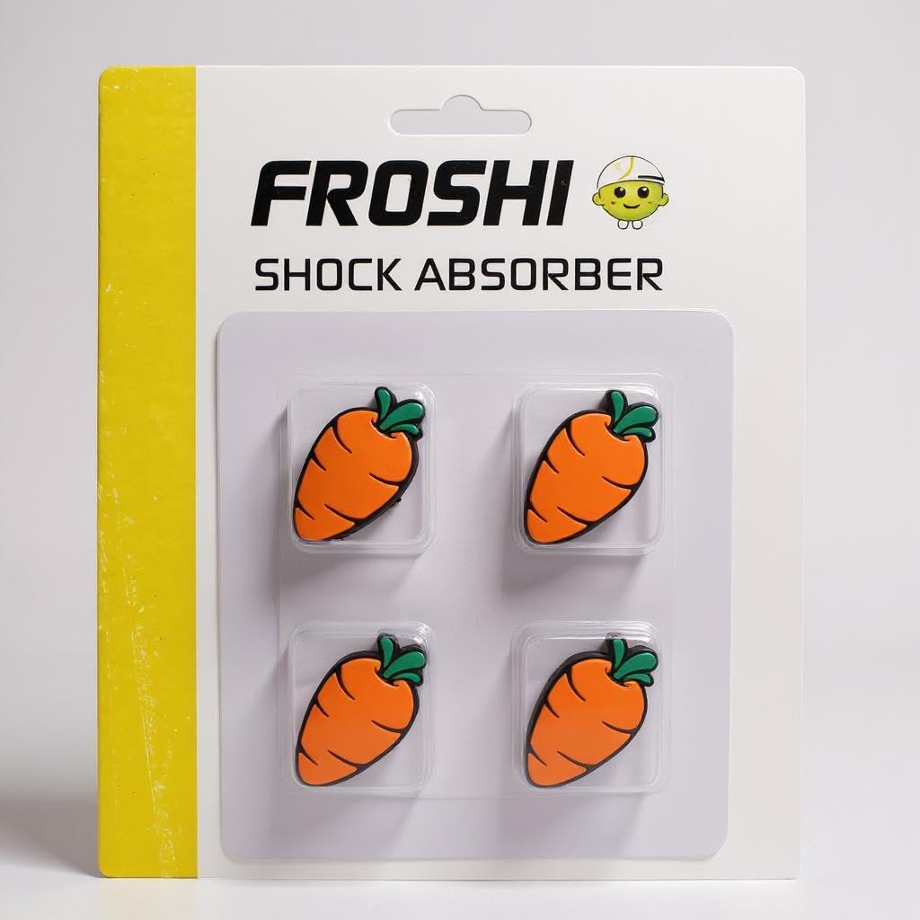 FROSHI Tennis Vibration Dampeners Shock Absorbers Performance Accessory Gift Fun Design 4-Pack Match with Your Doubles Partner!