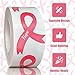 JazSwirl Breast Cancer Stickers, 500-Piece Breast Cancer Awareness Stickers Roll, Pink Ribbon Stickers Cancer Awareness Stickers for Helmets, Breast Cancer Water Bottle Labels Decorations Stickers