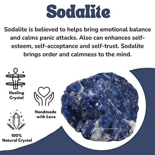 Image of Amazing Gemstone 2 Pieces Sodalite Raw Crystals and Healing Stones, Natural Rocks for Tumbling and DIY Raw Stones and Crystals