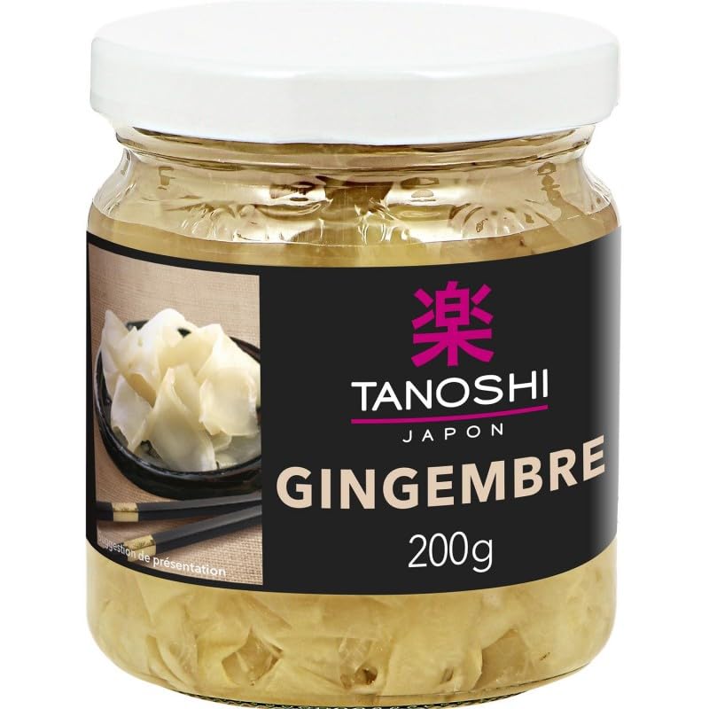 TANOSHI - Gingembre En Lamelles 200G - Epicerie Salée Saveurs du Monde - Goût Asiatique Exquis - Fraîcheur et Qualité Assurées - Facile à Utiliser au Quotidien - Un Must pour - Lot De 3