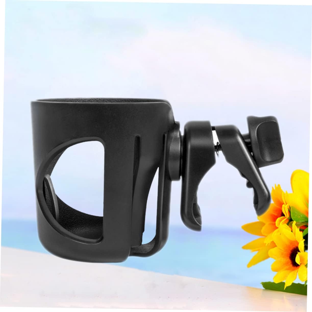YARNOW Universal Baby Stroller Cup Holder Black 360° Rotatable Antislip Design for Bottles Suitable for Strollers Bicycles and Wheelchairs