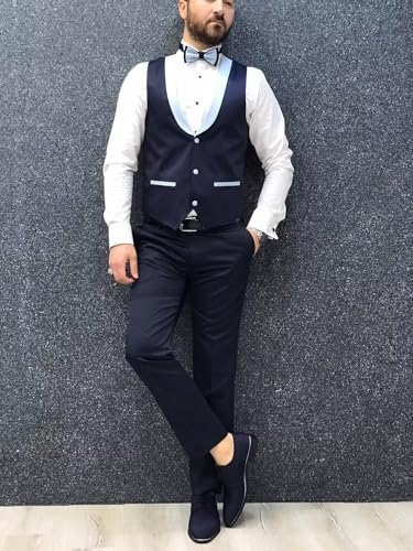 SHUZHXLZANGY Tuxedo for Men Slim Fit 3 Piece Wedding Tuxedo Suit Prom Suits3