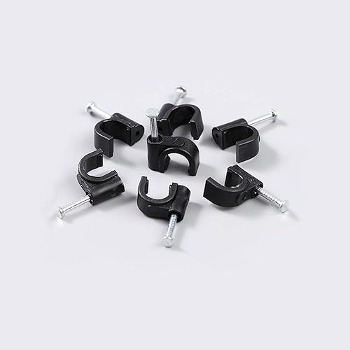Miniatura 4 de TENINYU Paquete de 200 clips de cable para cables Ethernet para cable de 0.276 in para cable RG6 Cat6, color negro