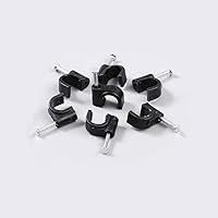 Vista 4 de TENINYU Paquete de 200 clips de cable para cables Ethernet para cable de 0.276 in para cable RG6 Cat6, color negro