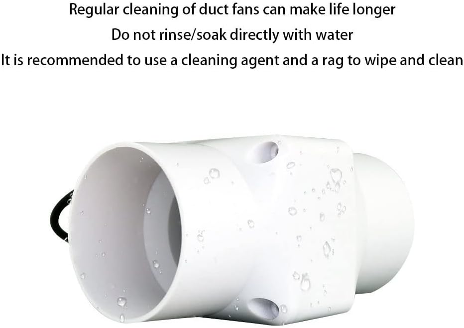 Multi-Caliber 2 Inch Exhaust Fan, Quiet Booster Fan with with Low Noise, Portable Exhaust Ventilation Fan for Kitchens, Workshops, Grow Tents (Normal Power Steel)