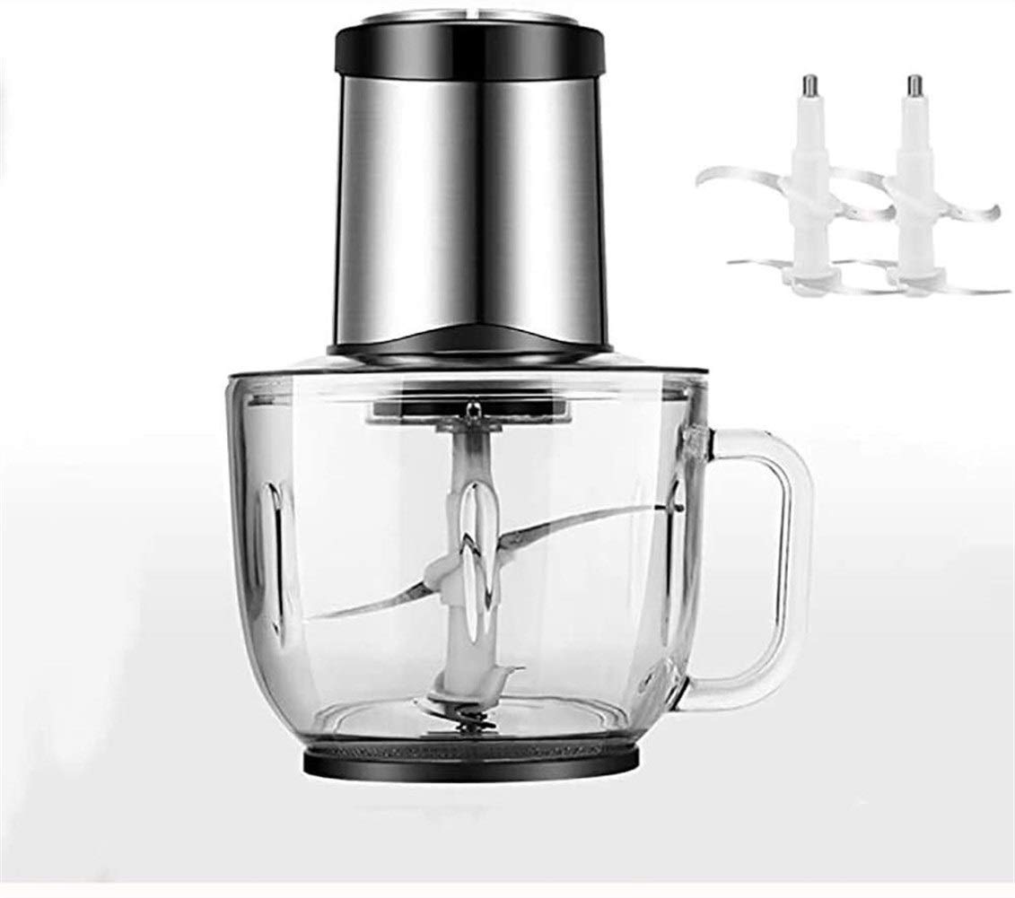 500W Meat Grinder,Household Electric Meat Grinder Stainless Steel, Vegetable Stirrer Automatic Meat Beater Glass Bowl,with Handle (Size : Medium)