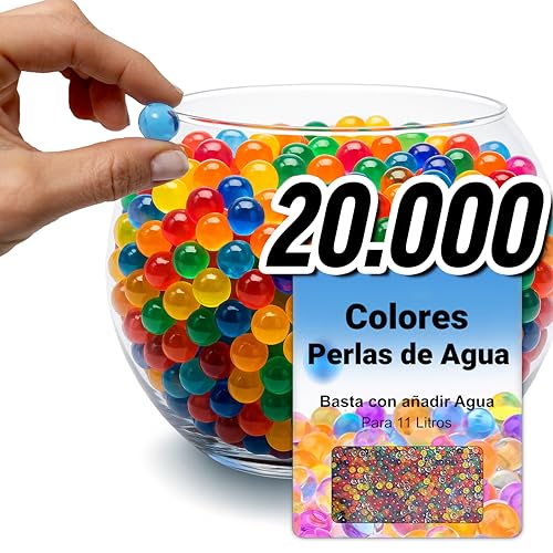 comforder – Perlas de Agua de Colores – 20 000 Bolas de Gel para Plantas y Jarrones – No Tóxicas y Biodegradables