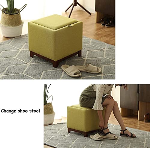 Pouf de rangement carré vert pour libérer de l'espace au salon