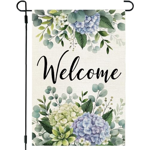 CROWNED BEAUTY Spring Eucalyptus Garden Flag for Outside 12x18 Inch