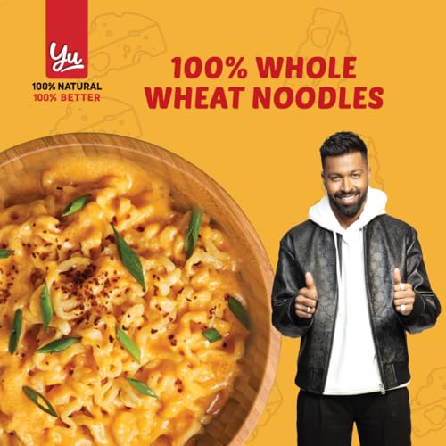 Image of Yu Foodlabs 100% Whole Wheat Jalapeno Cheese Instant Noodles - Pack of 18 - Zero Preservatives Zero Oil Zero Maida & Zero MSG - Atta Noodles Ready in 6 Mins - Veg - 420 gram (70g x 6) - Yu